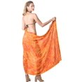thumbnail image 4 of HAPPY BAY Women's Beachwear Summer Beach Wrap Bikini Wraps Sarong Skirt Swimsuit Swimwear Coverups Bathing Suit Swim Cover ups for Womens One Size Saffron, Floral, 4 of 5