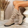 thumbnail image 5 of Wowcloth Women's Suede Round Toe Thick Sole Boots – Comfortable Versatile Buckle Decoration with Plush Lining for Warmth, Casual and Everyday Fashion Wear, 5 of 5