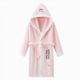 thumbnail image 2 of NOLDARES Boys' Hooded Bathrobe Kids Plush Fuzzy Fleece Robe Teen boy Soft Spa Robe Girls Sleepwear pajamas Toddler Nightgown,Pink,2-4 Y, 2 of 4