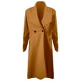 thumbnail image 4 of Women's Winter Coats Long Sleeve Lapel Mid-thigh A-Line Outerwear Double Breasted Pea Coat, 4 of 4