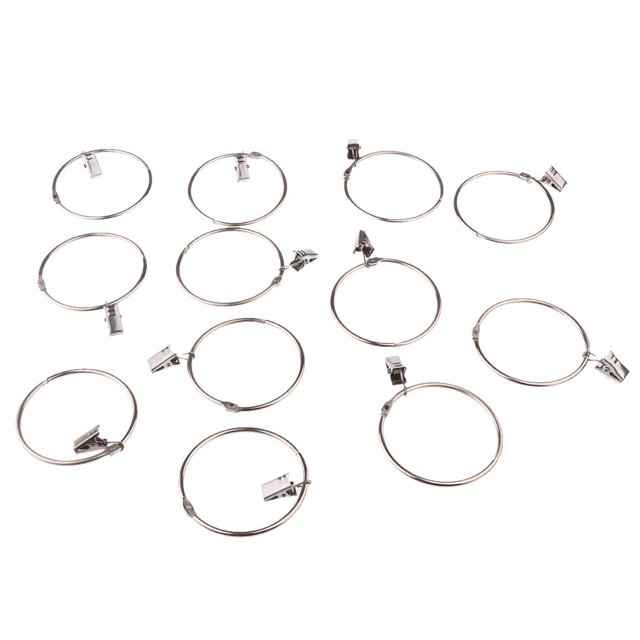 de cortina de 12 piezas con clips con ojos de anillos de varilla de planeador portátil Zulema Gancho de anillo de cortina con clips