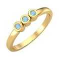 thumbnail image 2 of Round Shape Larimar Stackable Women Ring 925 Sterling Silver Gold Vermeil Delicate Jewelry, 2 of 4