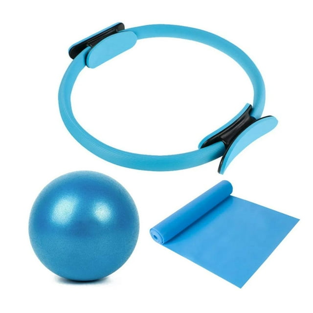 Pilates and Ball Set with Resistance Bands - Pilates Equipment for Home Workout -Pilates Circle and Mini Exercise Ball Flexible Resistance Exercise Equipment for Toning Arms, Thighs/Legs