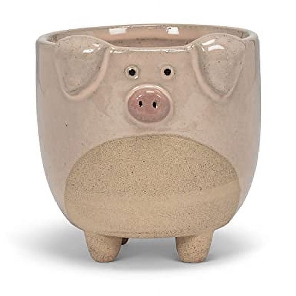 Abbott Collection 27-CRITTER-838-LG Large Pig on Legs Planter, Pink
