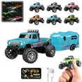 thumbnail image 2 of 64 Scale Rc Truck With Trailer Usb-C Rechargeable 4Ghz Remote Control Car With Lights 3-Speed Options Alloy Body Off-Road Toy For All-Ages Hobbyists, 2 of 3