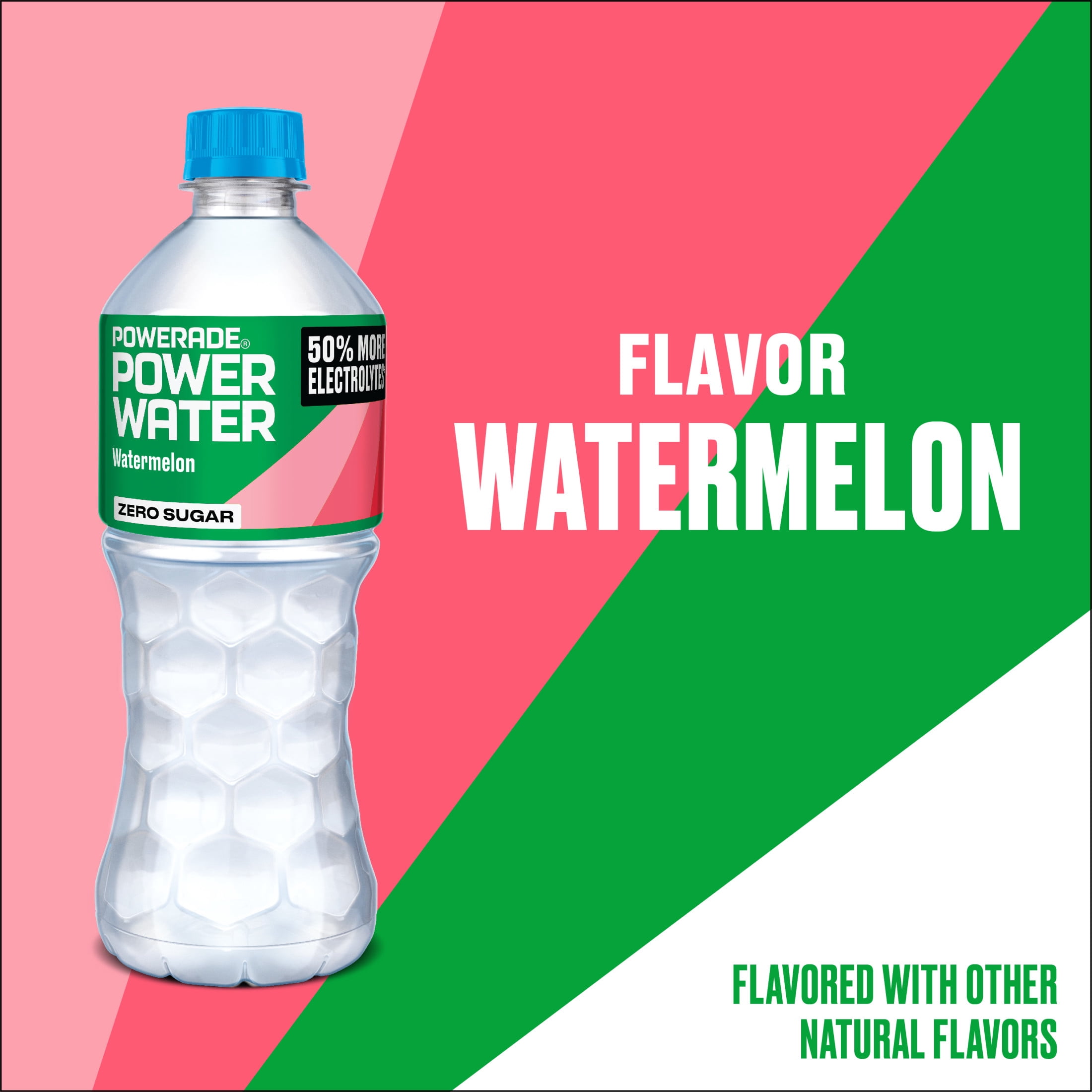 POWERADE Power Water Zero Sugar Watermelon Flavored Electrolyte Water, 20 fl oz Bottle