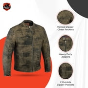 Daniel Smart S to 5XL Leather Jacket Men Motorcycle Cruiser Motorcycle Leather Jacket with Scooter Collar