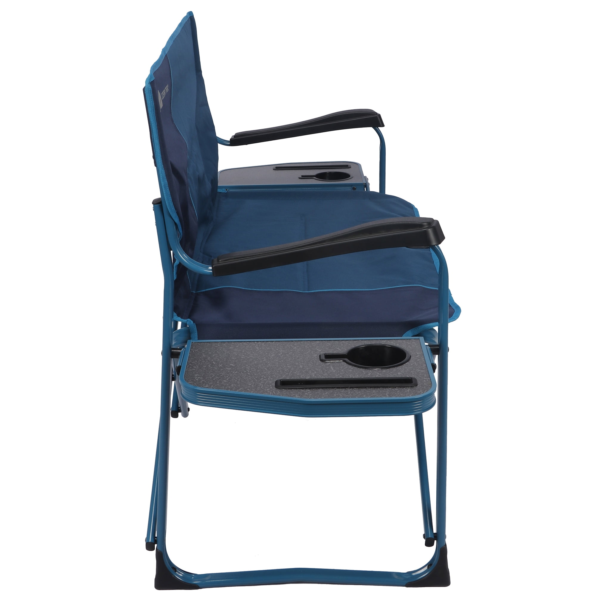 Ozark Trail Director's Camping Loveseat with Side Tables, Blue