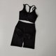 thumbnail image 1 of Conjunto de Yoga sin costuras para mujer, ropa deportiva para gimnasio, Sujetador deportivo y pantalones cortos de cintura alta, traje corto ajustado para levantamiento de glúteos, 2 uds., 1 of 5