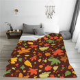 thumbnail image 5 of Honeii Autumn Leaves Print Fleece Blanket - Throw Blanket for Bed, Sofa, Couch, Camping, and Travel , Microplush Ultra Soft Warm Blanket-60"x50", 5 of 7