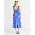 thumbnail image 2 of Free Assembly Women's and Women's Plus Sleeveless Cotton Midi Dress with Tie Shoulders, XS-4X, 2 of 3