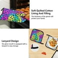 thumbnail image 4 of Rainbow Color Leopard 5 Pcs Kitchen Set Heat Resistant Oven Mitts and Non-Slip Pot Holders with Adjustable Cooking Apron, 4 of 6