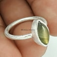 thumbnail image 2 of Labradorite Genuine Womens Ring, Pure 925 Sterling Silver Handmade Fine Jewelry, Promise Ring, Birthday Gifts For Women, Solitaire Ring, Mothers Day Gifts, June Birthstone, Gifts For Mom Size 7, 2 of 3