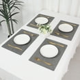 thumbnail image 7 of REGALWOVEN Set of 6 Faux Leather Placemats, Placemats for Kitchen Dining Table Decor, Heat Resistant Table Placemats Wipeable Place Mat Dark Gray 17*12in, 7 of 7