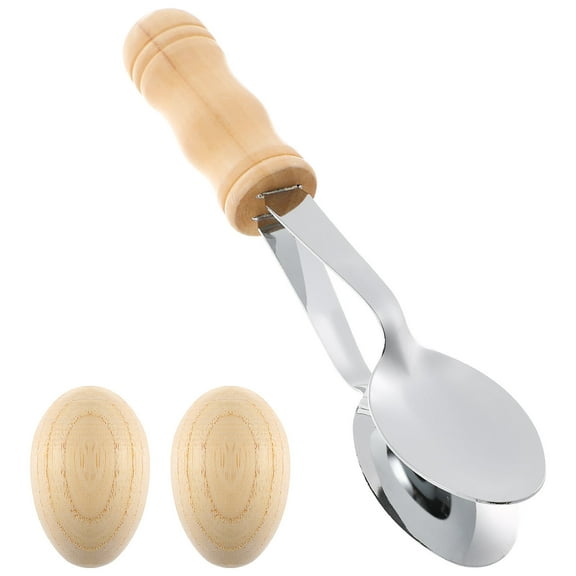 ULTNICE Traditional Musical Instrument Set with Metal Spoon Wood Handle and Egg for Assorted Color