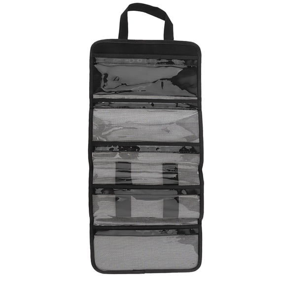 Fishing Tackle Mesh Bag, Large 5-Grid Foldable PVC Bait Container with Handles for Lures Hooks Accessories (24.8" x 11.4")