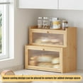thumbnail image 6 of Double Layer Bamboo Bread Box for Kitchen Counter,Bread Holder,Countertop Bread Storage with Window, 6 of 7