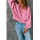 thumbnail image 2 of ABPHQTO Sudadera de mujer rosa con botones a presión lavados y manga farol, 2 of 5