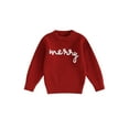 thumbnail image 2 of Christmas Sweater Jumpers Baby Girls Boy Knitting Clothes 6M 12M 18M 24M 3Y 4Y Winter Long Sleeve Crew Neck Letter Warm Knitwear Kid Clothes, 2 of 10