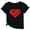 Black, variant on WREESH Women's Graphic Tee Shirts Valentine's Day Love Heart Printed T-Shirts for 2025 Spring Summer Tops Valentin Gifts Black