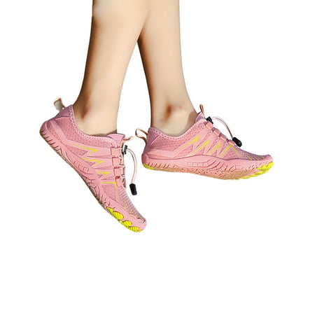 

Woobling Girls Boys Water Shoes Beach Aqua Socks Barefoot Hiking Shoe Climbing Sneakers Lightweight Athletic Sneaker Quick Dry Anti-Slip Pink Yellow 5.5