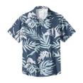 thumbnail image 6 of Hawaiian Shirt for Men Short Sleeve Summer Casual Tropical Print Mens Button Down Shirt Trendy Holiday Beach T Shirts Blue XL, 6 of 7
