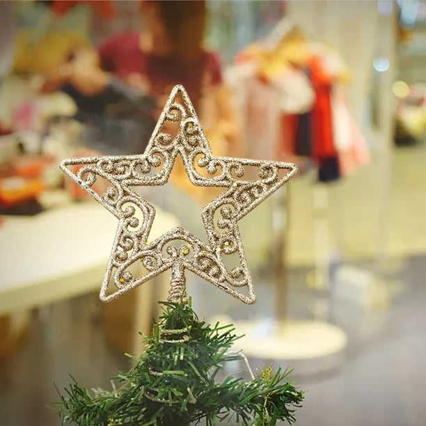 Teissuly Christmas Tree Topper, Lighted Hollow 5-Point Star Tree Topper, Wire Star for Christmas Treetop for Christmas Tree Ornament Decoration Teissuly WER202310236277