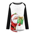 thumbnail image 4 of Camiseta de manga larga con cuello redondo y estampado navideño para mujer Pompotops qwe24221, 4 of 5