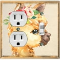 thumbnail image 1 of Metal Light Switch Plate Outlet Cover Baby Llama Flower Crown Portrait LLA003, 1 of 13