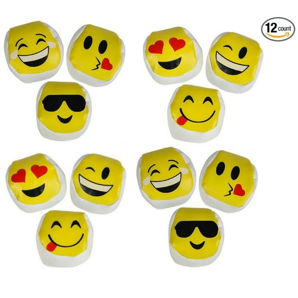 Play Kreative Emoji Kickball 12 pack Emoticon Hacky Sacks Party Kick Balls