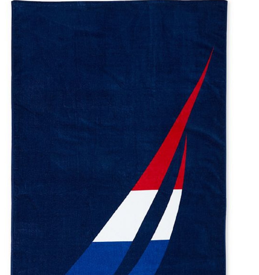Nautica Cotton Logo Beach Towel Navy O/S - Walmart.com
