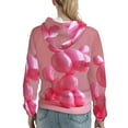 thumbnail image 7 of Uemuo Pink Balloon Puppy Art Pattern Women's Hoodie with Eye-catching Drawstrings- Casual Pullover Hoodie with Kangaroo Pocket, Stylish Hooded Sweatshirt-Small, 7 of 7