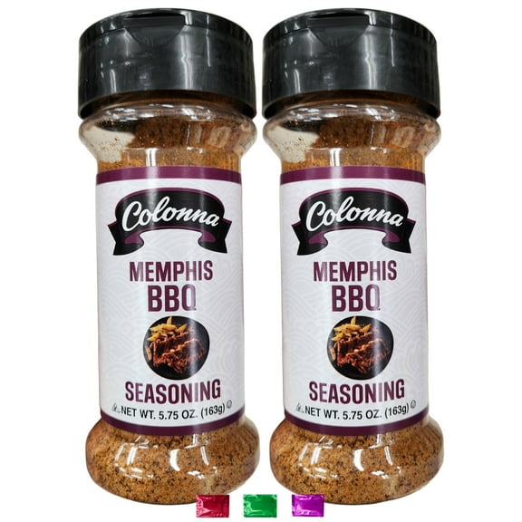 Colonna Memphis BBQ Seasoning Rub Powder 5.75 Oz Shaker Bottle 2 Pack, Smoky Sweet Dry Rub for Ribs Brisket Chicken Grilling Spices with Snoep in Beperkte Oplage