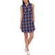 thumbnail image 1 of Tommy Hilfiger Vestido camisero a cuadros para mujer, azul, 10, 1 of 1