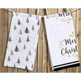 thumbnail image 5 of Merry Christmas Trees Dish Towels, 18 x 26 Inch Seasonal Winter Xmas Black Stripe Decoration Tea Towels for Cooking Baking Set of 2, 5 of 6