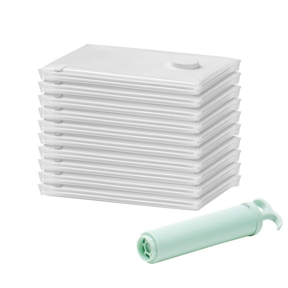 10 Jumbo Vacuum Seal Storage Bags with Pump, Compression Bags for Organizing Clothes, Bedding, Travel Essentials