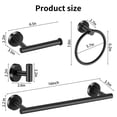 thumbnail image 4 of Juego de accesorios de baño Hinmood de acero inoxidable negro, 10 piezas, 4 of 6