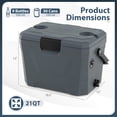 thumbnail image 3 of Costway 21 QT Insulated Portable Cooler, Hard Shell Ice Chest with 2 Cup Holders Gray, 3 of 10