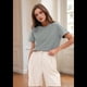thumbnail image 4 of Camisetas de Corta Extragrandes para Mujer, Cuello Redondo, Holgadas, para Hacer Ejercicio, Informales, de Verano, de Algodón, Color Ceniza, Talla XXL, 4 of 8