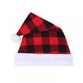 thumbnail image 6 of Santa Hat Christmas Buffalo Plaid Hat Classic Red Black Plaid Hat Xmas Party Decoration, 6 of 7
