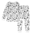 thumbnail image 4 of HCYSFG Boys Halloween Pajama Sets 2 Piece Pumpkin Bat Print Crew Neck Long Sleeve Top Elastic Waist Pants Kids Lounge Outfit Sleepwear, 4 of 5