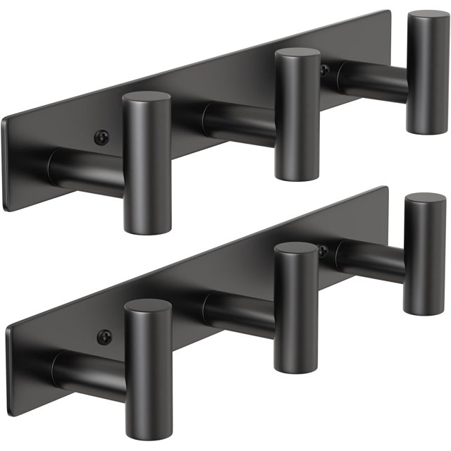 Coat Rack Wall Mount with L Shaped Coat Hooks Wall Hooks Heavy Duty Stainless Steel Towel Hooks Wall Coat Hanger Robe Hooks for Bathroom Kitchen Entryway ( Hooks PC)