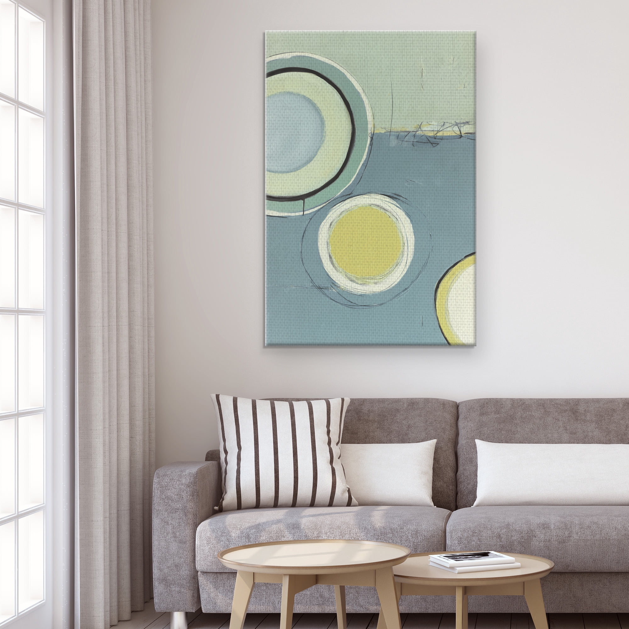 Masterpiece Art Gallery Circle Series 13 Green Abstract By Christopher Balder Canvas Art Print 24" x 36"