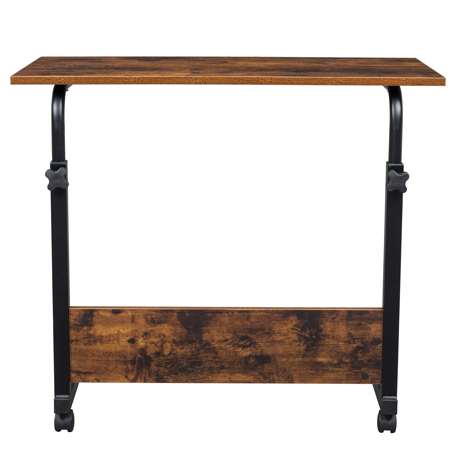 Side Table with Baffle, Rolling & Height adjustable P2 15MM Chipboard & Steel, Wood 80cm