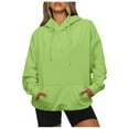 thumbnail image 2 of Dndkilg Womens Sweatshirts And Hoodies with Pocket Drawstring Hooded Fleece Women's Sweatshirts Loose Fit Long Sleeve Fashion Y2k Pullover Green Oversized Cute Sweater Workout Clothes XL, 2 of 5
