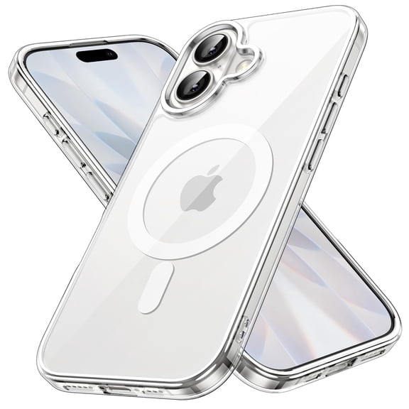 JETech Magnetic Case for iPhone New 6.3-Inch Compatible with MagSafe, Shockproof Phone Bumper Cover, Anti-Scratch Clear Back (Clear)