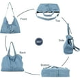 thumbnail image 5 of Soft Denim Handbag for Women Casual Hobo Tote Bag Retro Crossbody Bag Large Capacity Denim Purses, 5 of 9