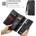 thumbnail image 3 of Funda tipo cartera para Samsung Galaxy S25 Edge, con cremallera, tarjetero, correa para la muñeca, funda protectora trasera magnética desmontable a prueba de golpes para Galaxy S25 Edge., 3 of 9