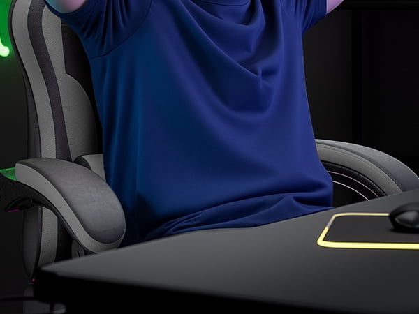 Leumius Gaming Chair,Ergonomic Office Computer Desk Chair with Footrest and Lumbar Support,360° Swivel Chairs for Office Home Gaming,Gray