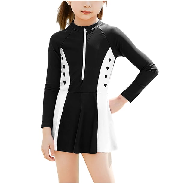 Traje de Baño de Entrenamiento de Moda para Niños, Material de Nylon Suave Spandex, Colores Negros Y Azules Oscuros